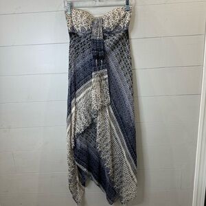 Max & Cleo | Gorgeous Silk Strapless Midi Dress Paisley Print Size 2